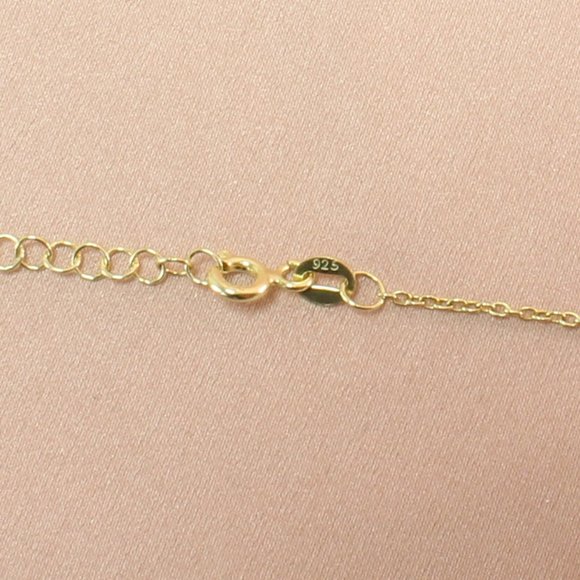 14k Gold Vermeil Pisces Zodiac CZ Necklace - Picture 6 of 6